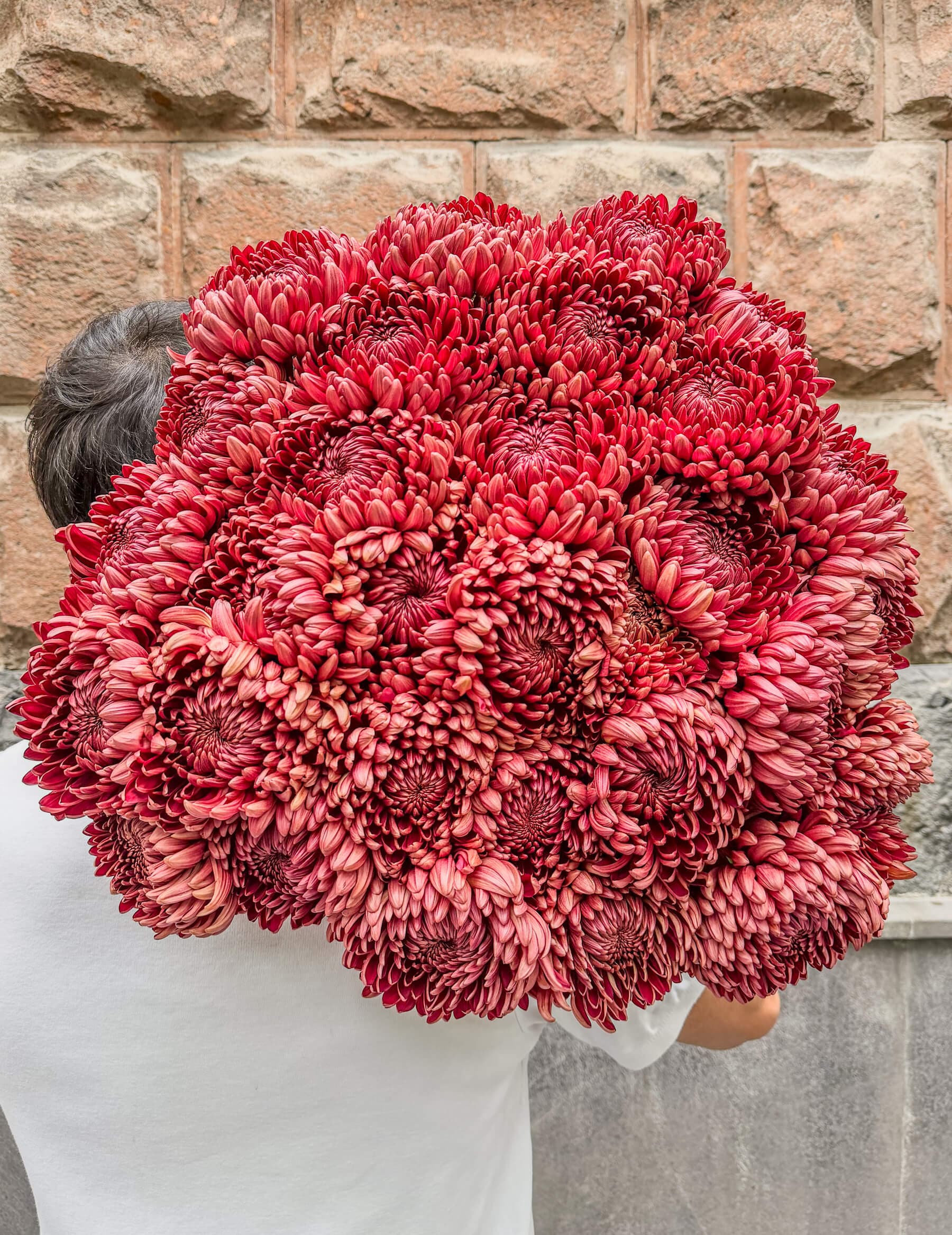 31 Burgundy Chrysanthemums - Elegant Flower Bouquet