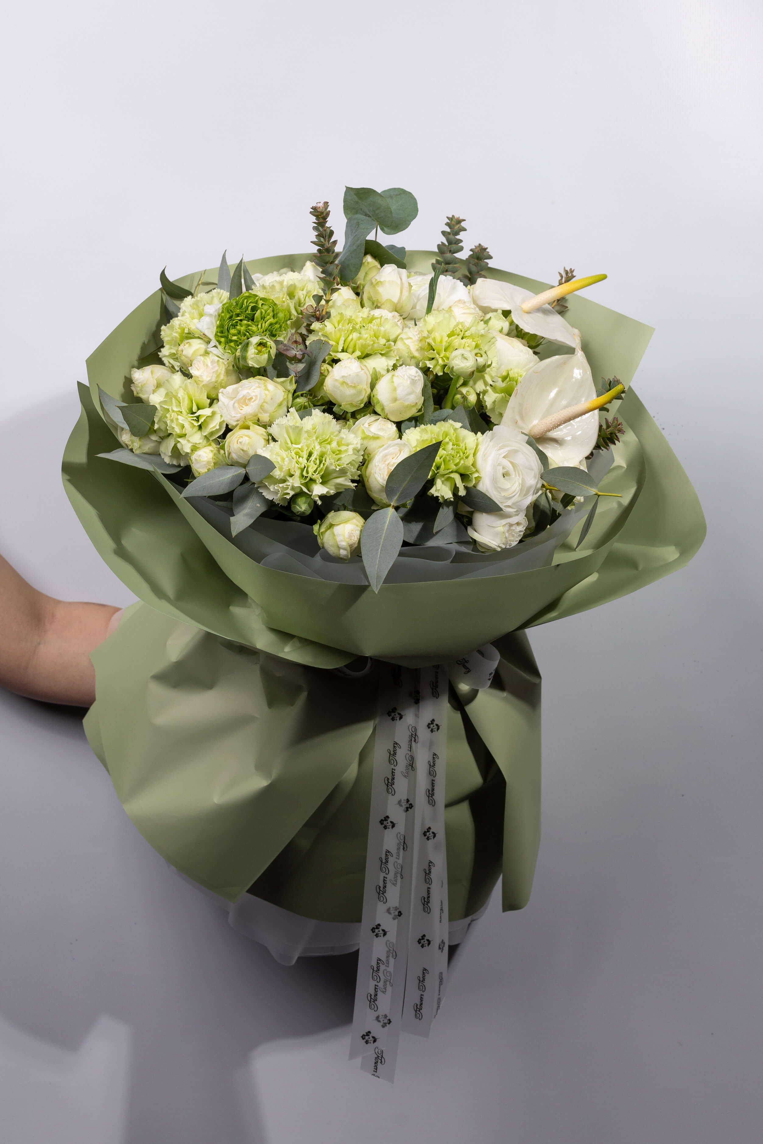 Букет «Свежий сад» с розами и антуриумом - Image 1 of 3 | Flowers Theory