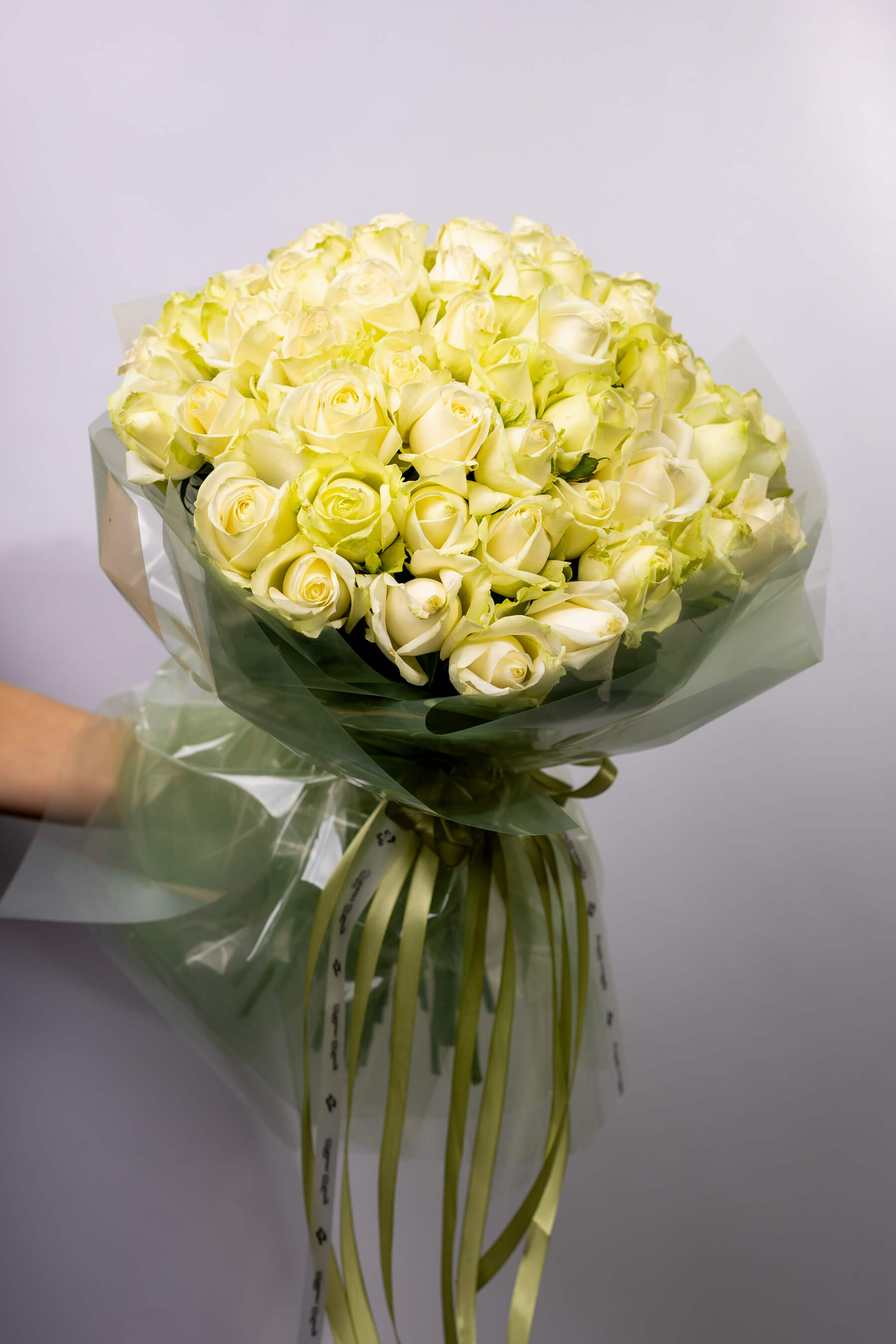 Pure Elegance Bouquet – Classic White Roses Arrangement - Image 1 of 2 | Flowers Theory