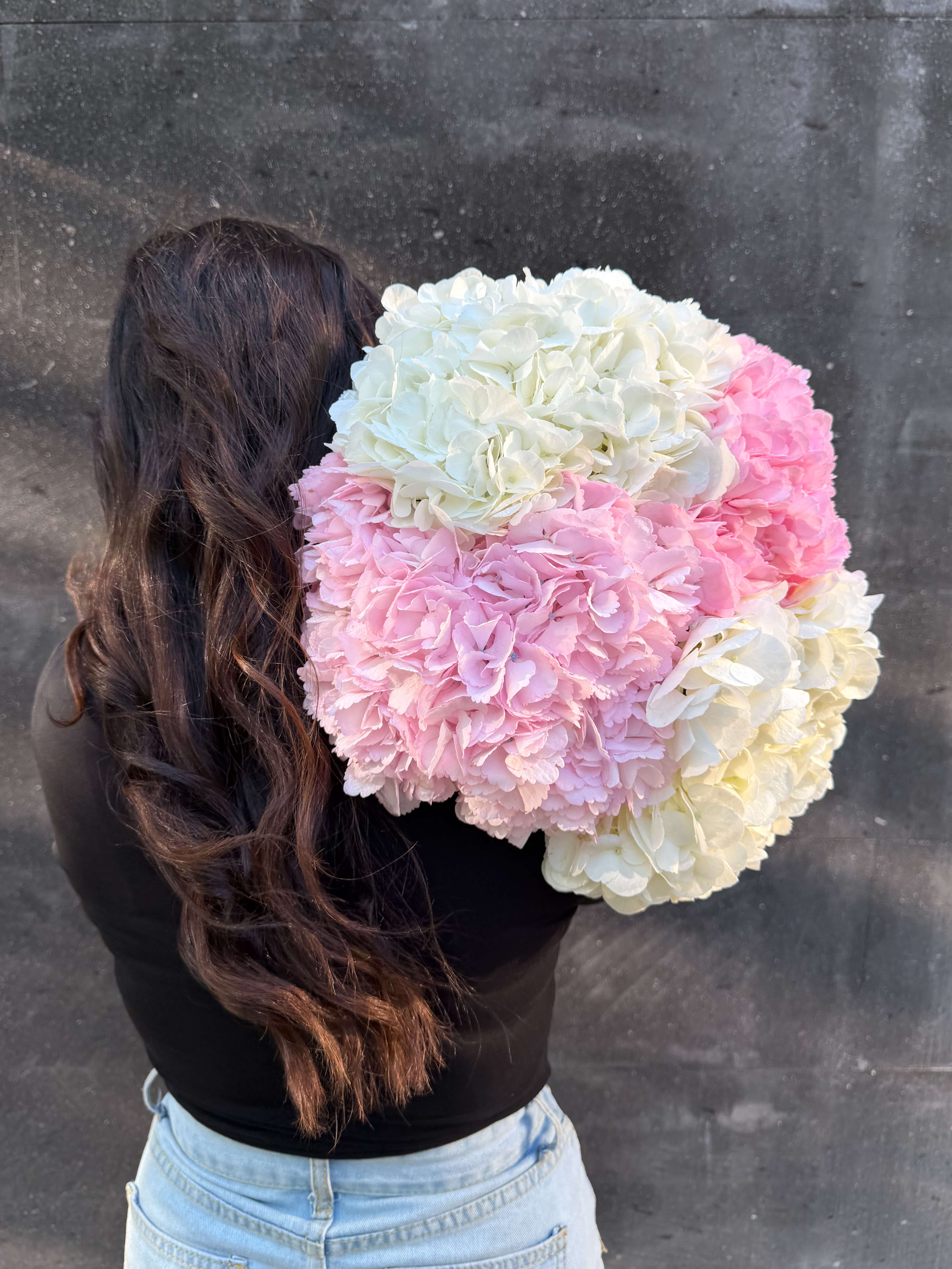 Elegant hydrangea bouquet in pink and white tones - Image 1 of 3 | Flowers Theory